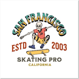 San Francisco skating professional skull skate Posters and Art